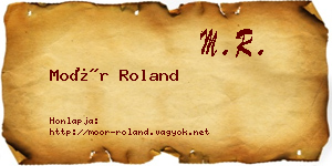 Moór Roland névjegykártya